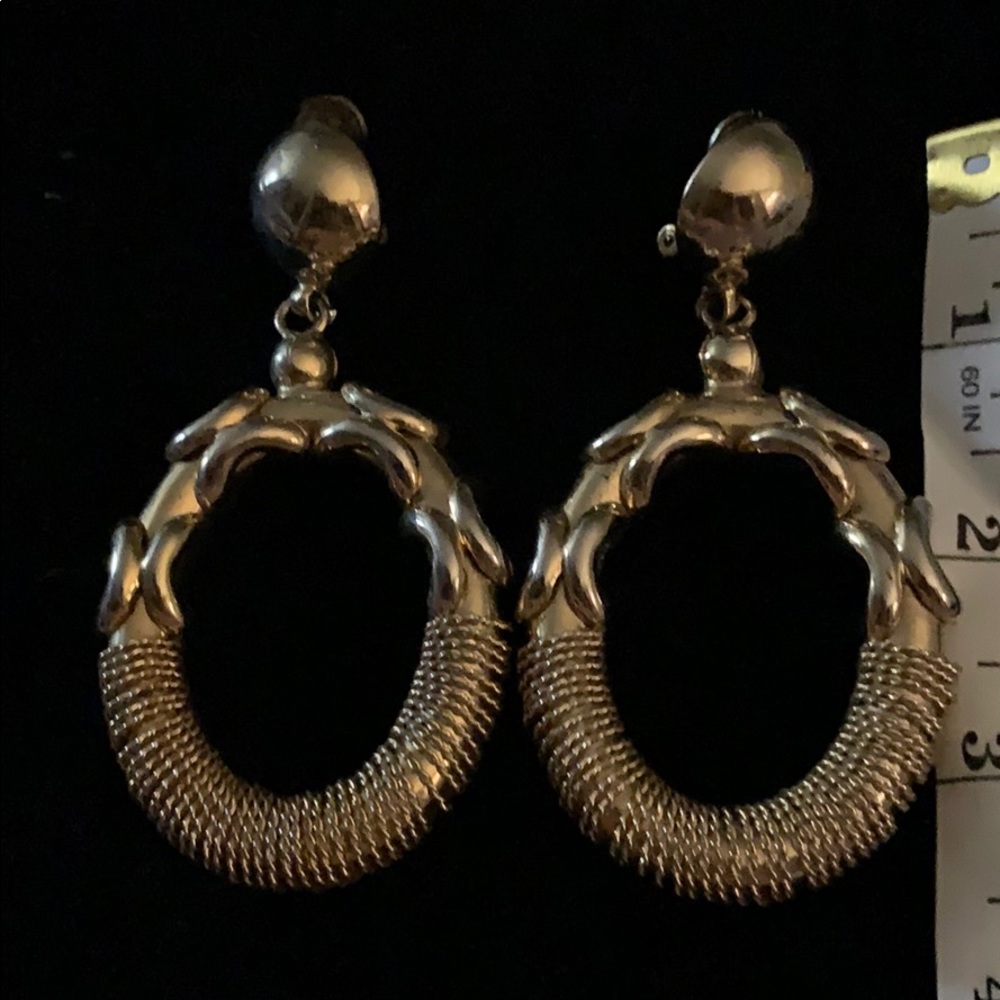 Vintage gold plated clip on earrings